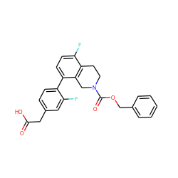 O=C(O)Cc1ccc(-c2ccc(F)c3c2CN(C(=O)OCc2ccccc2)CC3)c(F)c1 ZINC000144243693