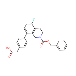 O=C(O)Cc1ccc(-c2ccc(F)c3c2CN(C(=O)OCc2ccccc2)CC3)cc1 ZINC000144261245