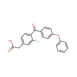 O=C(O)Cc1ccc(C(=O)c2ccc(Oc3ccccc3)cc2)c(F)c1 ZINC000013679800