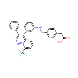 O=C(O)Cc1ccc(CNc2cccc(-c3c(-c4ccccc4)cnc4c(C(F)(F)F)cccc34)c2)cc1 ZINC000014972512