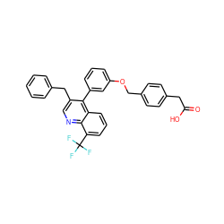 O=C(O)Cc1ccc(COc2cccc(-c3c(Cc4ccccc4)cnc4c(C(F)(F)F)cccc34)c2)cc1 ZINC000014972488