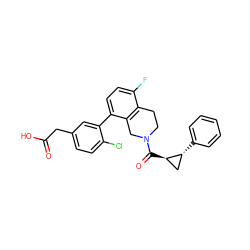 O=C(O)Cc1ccc(Cl)c(-c2ccc(F)c3c2CN(C(=O)[C@@H]2C[C@H]2c2ccccc2)CC3)c1 ZINC000143993177