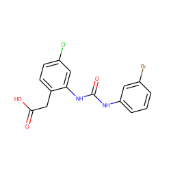 O=C(O)Cc1ccc(Cl)cc1NC(=O)Nc1cccc(Br)c1 ZINC000013586806