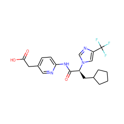 O=C(O)Cc1ccc(NC(=O)[C@H](CC2CCCC2)n2cnc(C(F)(F)F)c2)nc1 ZINC000095554018