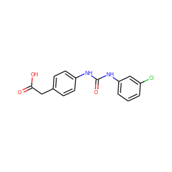 O=C(O)Cc1ccc(NC(=O)Nc2cccc(Cl)c2)cc1 ZINC000006700163