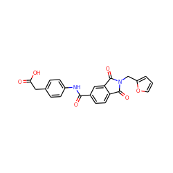 O=C(O)Cc1ccc(NC(=O)c2ccc3c(c2)C(=O)N(Cc2ccco2)C3=O)cc1 ZINC000000692793