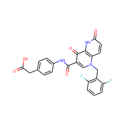 O=C(O)Cc1ccc(NC(=O)c2cn(Cc3c(F)cccc3F)c3ccc(=O)[nH]c3c2=O)cc1 ZINC000073161516