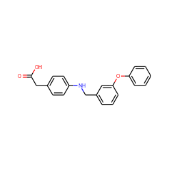 O=C(O)Cc1ccc(NCc2cccc(Oc3ccccc3)c2)cc1 ZINC000014978940