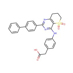 O=C(O)Cc1ccc(Nc2nc(-c3ccc(-c4ccccc4)cc3)nc3c2S(=O)(=O)CCC3)cc1 ZINC000103259195