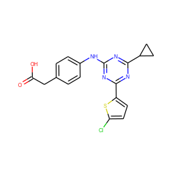 O=C(O)Cc1ccc(Nc2nc(-c3ccc(Cl)s3)nc(C3CC3)n2)cc1 ZINC000219547331