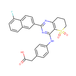 O=C(O)Cc1ccc(Nc2nc(-c3ccc4c(F)cccc4c3)nc3c2S(=O)(=O)CCC3)cc1 ZINC000103259200