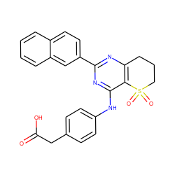 O=C(O)Cc1ccc(Nc2nc(-c3ccc4ccccc4c3)nc3c2S(=O)(=O)CCC3)cc1 ZINC000103259191