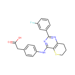 O=C(O)Cc1ccc(Nc2nc(-c3cccc(F)c3)nc3c2SCCC3)cc1 ZINC000103259133