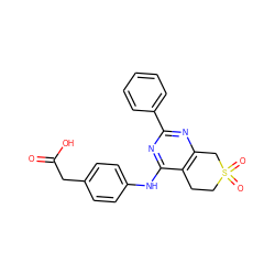 O=C(O)Cc1ccc(Nc2nc(-c3ccccc3)nc3c2CCS(=O)(=O)C3)cc1 ZINC000096927470