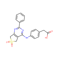 O=C(O)Cc1ccc(Nc2nc(-c3ccccc3)nc3c2CS(=O)(=O)C3)cc1 ZINC000096923879