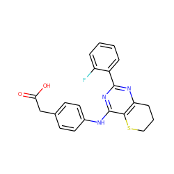 O=C(O)Cc1ccc(Nc2nc(-c3ccccc3F)nc3c2SCCC3)cc1 ZINC000103259131