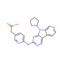 O=C(O)Cc1ccc(Nc2ncc3c4ccncc4n(C4CCCC4)c3n2)nc1 ZINC000117685430