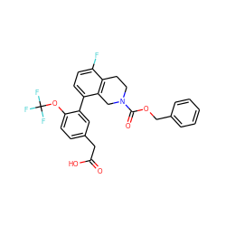 O=C(O)Cc1ccc(OC(F)(F)F)c(-c2ccc(F)c3c2CN(C(=O)OCc2ccccc2)CC3)c1 ZINC000144170358