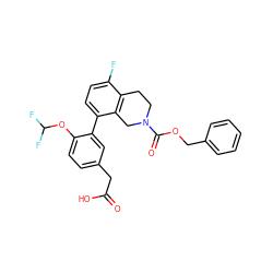 O=C(O)Cc1ccc(OC(F)F)c(-c2ccc(F)c3c2CN(C(=O)OCc2ccccc2)CC3)c1 ZINC000143983786