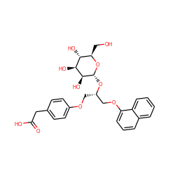 O=C(O)Cc1ccc(OC[C@@H](COc2cccc3ccccc23)O[C@H]2O[C@H](CO)[C@@H](O)[C@H](O)[C@@H]2O)cc1 ZINC000473082048