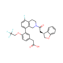 O=C(O)Cc1ccc(OCC(F)(F)F)c(-c2ccc(F)c3c2CN(C(=O)C[C@@H]2COc4ccccc42)CC3)c1 ZINC000144201197