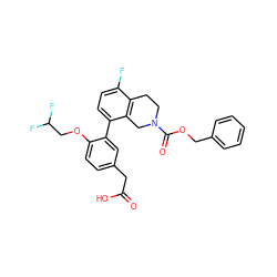 O=C(O)Cc1ccc(OCC(F)F)c(-c2ccc(F)c3c2CN(C(=O)OCc2ccccc2)CC3)c1 ZINC000144002326