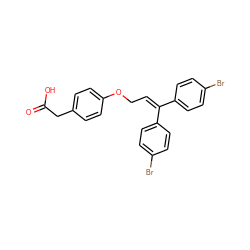 O=C(O)Cc1ccc(OCC=C(c2ccc(Br)cc2)c2ccc(Br)cc2)cc1 ZINC000037866961