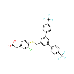 O=C(O)Cc1ccc(SCc2cc(-c3ccc(C(F)(F)F)cc3)cc(-c3ccc(C(F)(F)F)cc3)c2)c(Cl)c1 ZINC000037866913