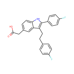 O=C(O)Cc1ccc2[nH]c(-c3ccc(F)cc3)c(CCc3ccc(F)cc3)c2c1 ZINC000027074395