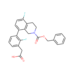 O=C(O)Cc1cccc(-c2ccc(F)c3c2CN(C(=O)OCc2ccccc2)CC3)c1F ZINC000144114070