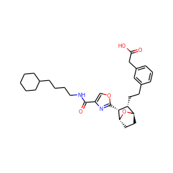 O=C(O)Cc1cccc(CC[C@@H]2[C@H]3CC[C@@H](O3)[C@@H]2c2nc(C(=O)NCCCCC3CCCCC3)co2)c1 ZINC000169366613