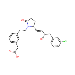 O=C(O)Cc1cccc(CCN2C(=O)CC[C@@H]2/C=C/[C@@H](O)Cc2cccc(Cl)c2)c1 ZINC000034297695