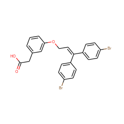 O=C(O)Cc1cccc(OCC=C(c2ccc(Br)cc2)c2ccc(Br)cc2)c1 ZINC000034251438