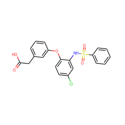 O=C(O)Cc1cccc(Oc2ccc(Cl)cc2NS(=O)(=O)c2ccccc2)c1 ZINC000045319149