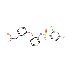 O=C(O)Cc1cccc(Oc2ccccc2NS(=O)(=O)c2ccc(Cl)cc2Cl)c1 ZINC000084615753