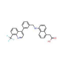 O=C(O)Cc1cccc2c(NCc3cccc(-c4ccnc5c(C(F)(F)F)cccc45)c3)cccc12 ZINC000028978905