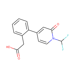 O=C(O)Cc1ccccc1-c1ccn(C(F)F)c(=O)c1 ZINC000045365280