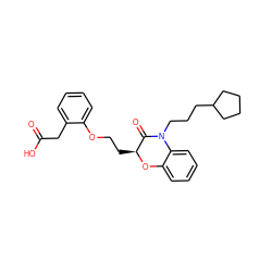 O=C(O)Cc1ccccc1OCC[C@@H]1Oc2ccccc2N(CCCC2CCCC2)C1=O ZINC000012358376