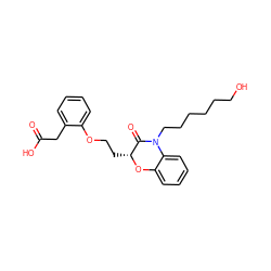 O=C(O)Cc1ccccc1OCC[C@H]1Oc2ccccc2N(CCCCCCO)C1=O ZINC000012358410