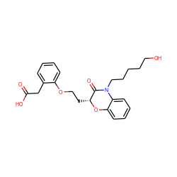 O=C(O)Cc1ccccc1OCC[C@H]1Oc2ccccc2N(CCCCCO)C1=O ZINC000012358406