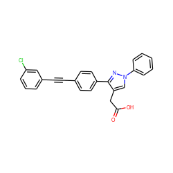 O=C(O)Cc1cn(-c2ccccc2)nc1-c1ccc(C#Cc2cccc(Cl)c2)cc1 ZINC000095556213