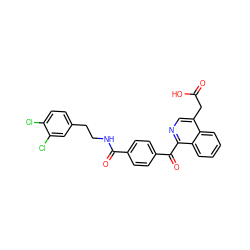 O=C(O)Cc1cnc(C(=O)c2ccc(C(=O)NCCc3ccc(Cl)c(Cl)c3)cc2)c2ccccc12 ZINC000103256246