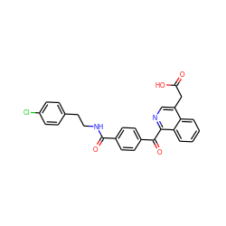 O=C(O)Cc1cnc(C(=O)c2ccc(C(=O)NCCc3ccc(Cl)cc3)cc2)c2ccccc12 ZINC000084616325