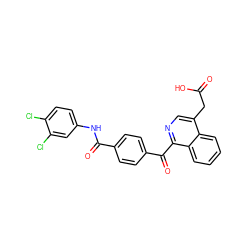 O=C(O)Cc1cnc(C(=O)c2ccc(C(=O)Nc3ccc(Cl)c(Cl)c3)cc2)c2ccccc12 ZINC000084603275