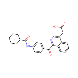 O=C(O)Cc1cnc(C(=O)c2ccc(NC(=O)C3CCCCC3)cc2)c2ccccc12 ZINC000084635562