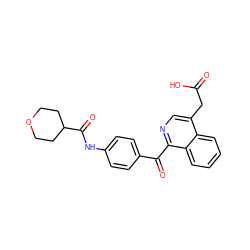 O=C(O)Cc1cnc(C(=O)c2ccc(NC(=O)C3CCOCC3)cc2)c2ccccc12 ZINC000103256282