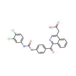 O=C(O)Cc1cnc(C(=O)c2ccc(NC(=O)Nc3ccc(Cl)c(Cl)c3)cc2)c2ccccc12 ZINC000103256271