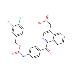 O=C(O)Cc1cnc(C(=O)c2ccc(NC(=O)OCc3ccc(Cl)c(Cl)c3)cc2)c2ccccc12 ZINC000103256240