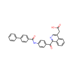 O=C(O)Cc1cnc(C(=O)c2ccc(NC(=O)c3ccc(-c4ccccc4)cc3)cc2)c2ccccc12 ZINC000103256265