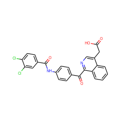 O=C(O)Cc1cnc(C(=O)c2ccc(NC(=O)c3ccc(Cl)c(Cl)c3)cc2)c2ccccc12 ZINC000084616933